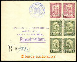 35405 - 1917 R dopis vyfr. příplatkovými zn. Mi.2x 98, 4x 97, DR 