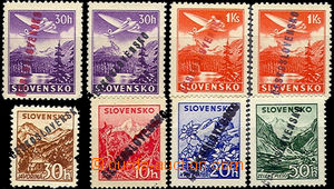 35413 - 1945 sestava 8ks slovenských známek s přetiskem ČESKOSLO