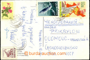 35419 - 1966 pohlednice s bohatou frankaturou adresovaná do ČSR, D