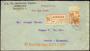 35433 - 1920 commercial Reg letter addressed to to Czechoslovakia, w