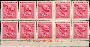 35496 - 1943 Pof.109, Wagner, the bottom blk-of-10 with margin and p