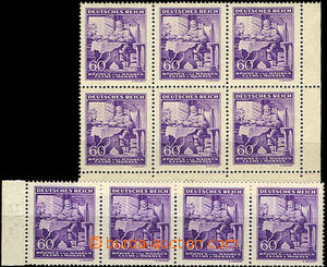 35498 - 1943 Pof.108 Wagner, strip of four, plate flaw DV1 and lower