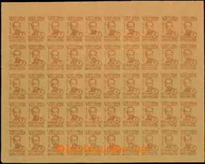 35555 - 1948-56 Mi.2b, 3b, 53, Ho Chi Minh, complete 50-stamps. shee