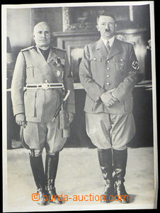 35593 - 1942 Mussolini and Hitler, contemporary photo size 30x40 cm,
