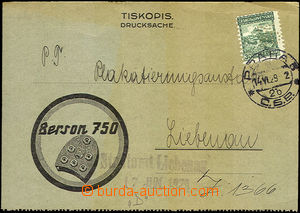 35636 - 1929 reklamní lístek s přítiskem firmy Berson, vyfr. zn.