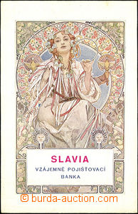 35659 - 1930? propagační pohlednice banky SLAVIE s ilustrací  A.M