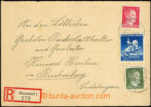 35705 - 1942 HENLEIN Konrad, doporučený dopis adresovaný na Konra