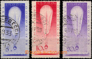 35738 - 1933 Mi.453-455, Stratospheric Flight, c.v.. 34€