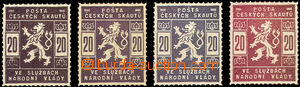 35793 - 1918 ZT Pof.SK2, sestava 4ks hodnoty 10h v různých odstín