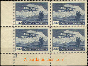 35844 - 1930 III.emise  Pof.L11 I.typ s DZ1, rohový 4-blok, kat. 24