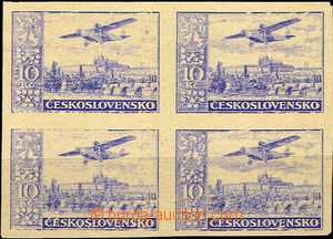 35849 - 1930 issue III  PLATE PROOF stamp. 10CZK, Pof.L13 as blk-of-