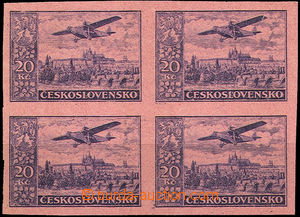 35850 - 1930 issue III  PLATE PROOF stamp. 20CZK, Pof.L14 as blk-of-