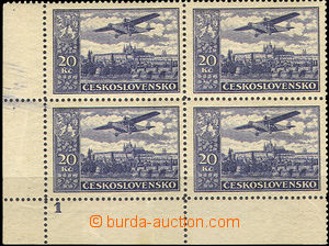 35851 - 1930 issue III  Pof.L14 with plate mark 1, corner blk-of-4, 
