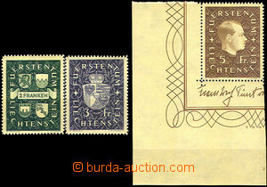 35961 - 1939 Mi.183-85 Výplatní, svěží, č.185 s okraji bloku, 