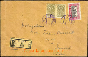 35995 - 1920 Reg letter to Czechoslovakia, with Mi.2x 272, 287, CDS 