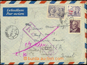 36186 - 1952 Let-dopis do Izraele, vyfr. zn. Pof.L28, 502, 671, DR H