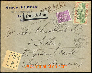 36192 - 1936 Reg and airmail letter to Czechoslovakia, with Mi.143, 