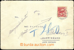 36233 - 1945 London-issue  letter sent Poste restante underpaid stam
