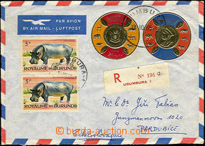 36289 - 1965 Reg letter to Czechoslovakia franked by multicolor fran