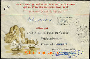 36301 - 1965 VIETNAM letter with added print of catolic church of Vi
