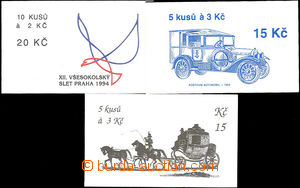 36311 - 1993/94 comp. 3 pcs of stamp-booklet, ZS13 Coach, ZS18 Car, 
