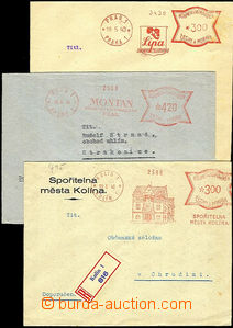 36388 - 1940-44 comp. 3 pcs of R letters franked by meter stmp., Ban