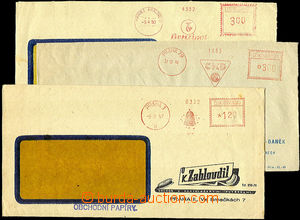 36402 - 1947-50 comp. 4 pcs of commercial oblong envelopes franked b