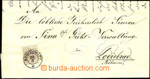 36469 - 1857 skládaný dopis vyfr. zn. I.emise 6Kr, DR Hrottowitz 2