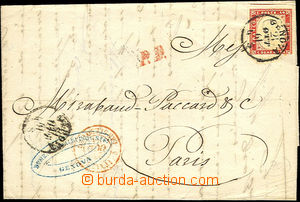 36484 - 1861 skládaný dopis zaslaný do Francie, vyfr. zn. 40c, Mi