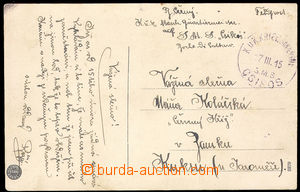 36485 - 1915 S.M.S. CSIKOS/ 17.III.15, round violet postmark, light 