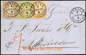 36505 - 1858 1858 Switzerland Beautiful folded letter from Zurich th