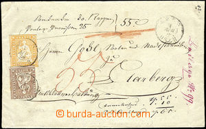 36507 - 1859 1859 envelope with Mi.13 (tight cut on two sides), 16, 