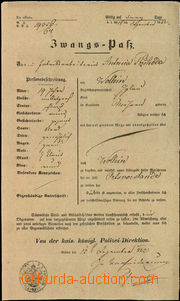 36553 - 1852 Zwangs Pas issued policejním head office in Brno, fold