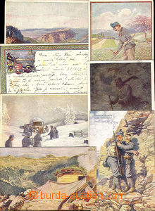 36658 - 1917 sestava 7ks rakouských Oficielních pohlednic ČK, obs