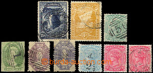 36763 - 1857-1905 sestava 9ks známek Mi.10, 18Aa, 18b, 50, 64, 79, 