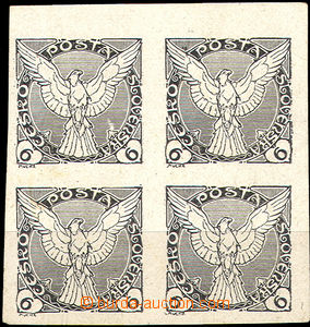 36797 - 1918 ZT hodnoty 6h v černé barvě na křídovém papíru v