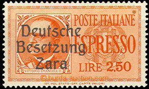 36800 - 1943 ZARA  Mi.22, overprint on/for ital stamp. Mi.436, hinge