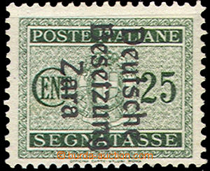 36801 - 1943 ZARA  doplatní známka Mi.4, 25ct, stopa po nálepce j