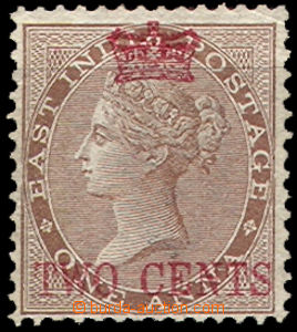 36839 - 1867 stmp with overprint India, Mi.2, c.v.. 90€