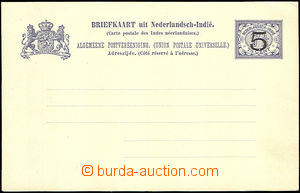 36903 - 1900? NEDERLANDS – INDIA post card Mi.P19, overprint 5/7 1