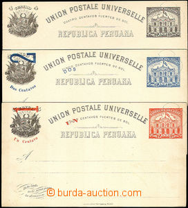 36919 - 1898/? PERU collection of 5 pieces of post cards: Mi.P28, 29