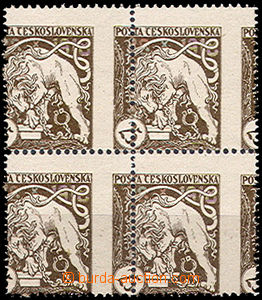 36922 - 1919 Pof.28B ve 4-bloku s výrazným posunem perforace