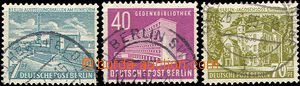 37097 - 1954 Mi.121-3 Budovy, čistá překrývající razítka, zac
