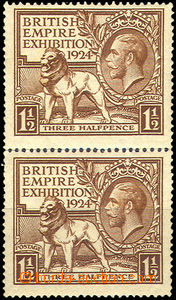 37187 - 1924 Mi.167, Exhibition in Wembley, vertical pair, shortly d