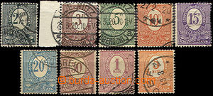 37207 - 1920 OBERSCHLEISEN  Mi.1-9 číslice v oválu, zachovalé, k