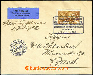 37250 - 1926 air-mail letter sent 1. flight Basel - Schaffhausen 1.7