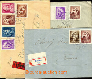 37300 - 1944 3 pcs of letters i.a. franked by stmp Princes, Alb.104,