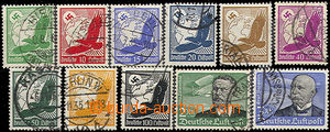 37348 - 1934 Mi.529-39 Letecké, dobrý stav, některé zbytky nále