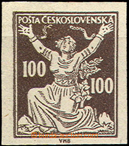 37426 - 1920 Pof.158N, 100h hnědá, nezoubkovaná, luxusní, kat. 2