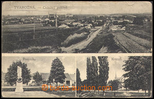 37503 - 1925 TVAROŽNÁ - general view, memorial, church, Us, pulled